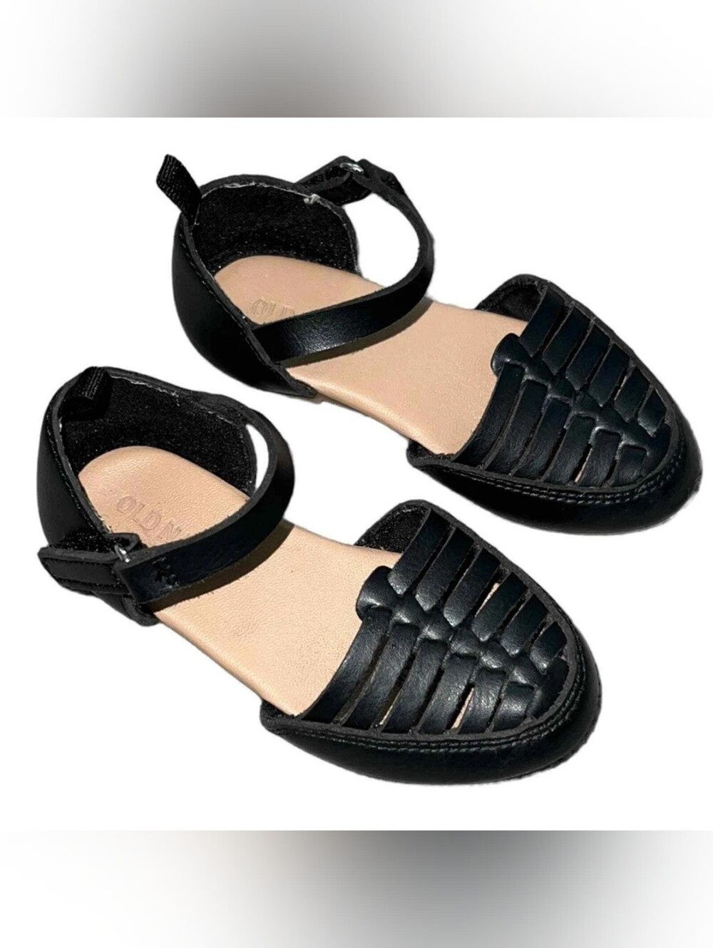 Faux-Leather Ankle-Strap Huarache Flats for Toddler Girls